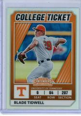 Blade Tidwell [Holo] Baseball Cards 2022 Panini Elite Extra Edition College Tickets Optic Prices