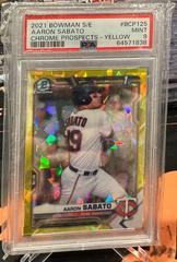 Aaron Sabato [Yellow Refractor] #BCP-125 Baseball Cards 2021 Bowman Sapphire Prices