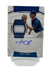Matt Olson #TMS-MO Baseball Cards 2022 Panini National Treasures Material Signatures Prices