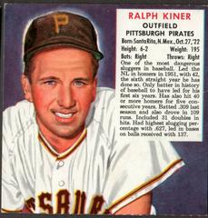 Ralph Kiner #12 Baseball Cards 1952 Red Man Tobacco Prices