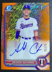 Anthony Gutierrez [Orange Shimmer Refractor] Baseball Cards 2022 Bowman Chrome Prospect Autographs Prices