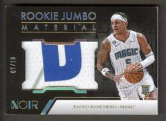 Paolo Banchero [Prime] #RJM-PBC Basketball Cards 2022 Panini Noir Rookie Jumbo Material Prices