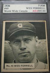 Wes Ferrell #40 Baseball Cards 1936 World Wide Gum Prices