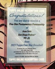 Juan Soto #PP-JS Baseball Cards 2023 Topps Five Star Pentamerous Penmanship Prices