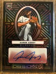 Aaron Ashby [Red] #OA-AA Baseball Cards 2022 Panini Chronicles Obsidian Autographs Prices