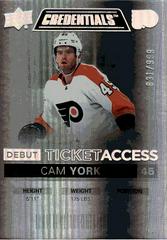 Cam York Hockey Cards 2021 Upper Deck Credentials Prices