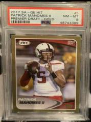 Patrick Mahomes II [Gold] #5 Football Cards 2017 Sage Hit Premier Draft Prices