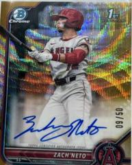 Zach Neto [Gold Wave] #CDA-ZN Baseball Cards 2022 Bowman Draft Chrome Autographs Prices
