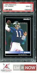 Phil Simms #4 Football Cards 1992 Pinnacle Prices