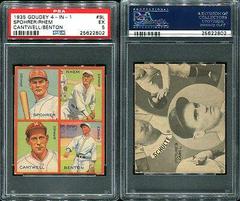 Benton, Cantwell, Rhem, Spohrer #9L Baseball Cards 1935 Goudey 4 in 1 Prices