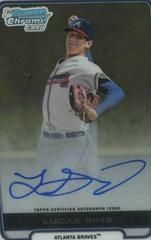Lucas Sims #BCALS Baseball Cards 2012 Bowman Chrome Draft Picks & Prospects Autograph Prices