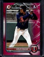 Carlos Aguiar [Fuchsia] #BP-1 Baseball Cards 2022 Bowman Paper Prospects Prices