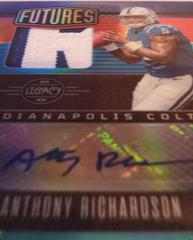 Anthony Richardson [Sapphire] #FAPS-2 Football Cards 2023 Panini Legacy Futures Patch Autographs Prices