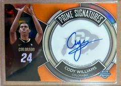 Cody Williams [Orange] #PCS-CW Basketball Cards 2023 Bowman Chrome University Prime Signatures Prices