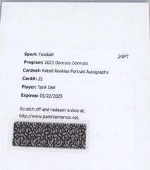 Tank Dell [Autograph] #21 Football Cards 2023 Panini Donruss Rated Rookies Portrait Prices
