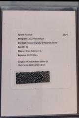 Brian Robinson Jr. [Silver] Football Cards 2022 Panini Black Rookie Signature Materials Prices
