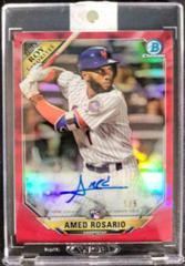 Amed Rosario [Red Refractor] Baseball Cards 2018 Bowman Chrome Rookie Autographs Prices