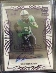 Brenden Knox [Purple] Football Cards 2021 Leaf Trinity Clear Autograph Prices