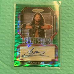 AJ Styles [Green Pulsar Prizm] #SA-AJS Wrestling Cards 2022 Panini Prizm WWE Superstar Autographs Prices