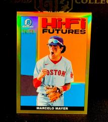 Marcelo Mayer [Gold Refractor] Baseball Cards 2022 Bowman Hi Fi Futures Prices