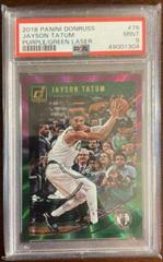 Jayson Tatum [Purple, Green Laser] #76 Basketball Cards 2018 Panini Donruss Prices