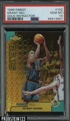 Grant Hill [Gold Refractor w/ Coating] #102 Basketball Cards 1999 Finest Prices