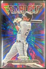 Christian Yelich [Blue Prizm] #FL-7 Baseball Cards 2022 Panini Prizm Fearless Prices