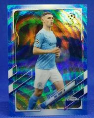 Phil Foden [Blue Wave] Soccer Cards 2020 Topps Chrome UEFA Champions League Prices