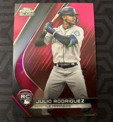 Julio Rodriguez [Red] #BRDV-10 Baseball Cards 2022 Topps Chrome Black Rookie Design Variation Prices