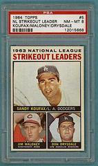 NL Strikeout Leaders [Koufax, Maloney, Drysdale] Baseball Cards 1964 Topps Prices