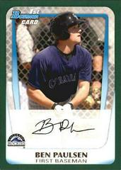 Ben Paulsen [Green] #BP34 Baseball Cards 2011 Bowman Prospects Prices