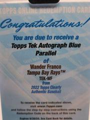 Wander Franco [Blue] #TEK-WF Baseball Cards 2022 Topps Clearly Authentic Tek Autographs Prices
