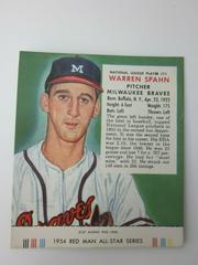 Warren Spahn #11 Baseball Cards 1954 Red Man Tobacco Prices