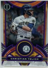 Christian Yelich [Purple] #SOA-CY Baseball Cards 2023 Topps Tribute Stamp of Approval Relics Prices