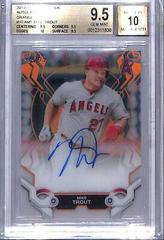 Mike Trout [Orange] #MT Baseball Cards 2019 Topps High Tek Autographs Prices