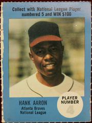 Hank Aaron [Play Ball Back] Baseball Cards 1968 Atlantic Oil Play Ball Game Perforated Prices