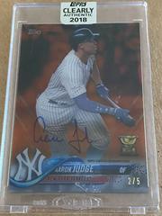 Aaron Judge [Autograph Orange] #AJ Baseball Cards 2018 Topps Clearly Authentic Prices