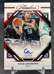 Cole Anthony [Ruby] #3 Basketball Cards 2022 Panini Flawless Finishes Auto Prices