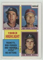 1983 Highlight [Forsch, Righetti, Warren] Baseball Cards 1984 Topps Prices