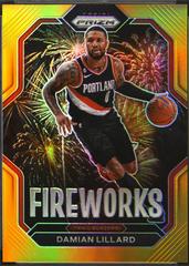 Damian Lillard [Gold] #3 Basketball Cards 2022 Panini Prizm Fireworks Prices