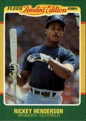 Rickey Henderson #23 Baseball Cards 1986 Fleer Limited Edition Prices