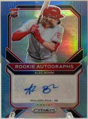 Alec Bohm [Navy Carolina Blue Prizm] Baseball Cards 2021 Panini Prizm Rookie Autographs Prices