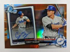 Corey Seager [Orange Refractor] Baseball Cards 2017 Topps Chrome Bowman Then & Now Prices