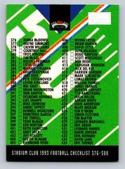 Checklist 376-500 [First Day Issue] #490 Football Cards 1993 Stadium Club Prices