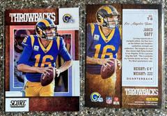 Jared Goff #T-8 Football Cards 2019 Panini Score Throwbacks Prices