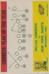 Dallas Cowboys [Play Card] Football Cards 1964 Philadelphia Prices
