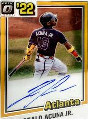 Ronald Acuna Jr. #81S-RA Baseball Cards 2022 Panini Donruss Optic Retro 1981 Signatures Prices
