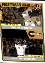 Bobby Jenks, Joe Crede #UH131 Baseball Cards 2005 Topps Updates & Highlights Prices
