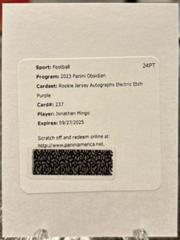 Jonathan Mingo [Yellow Electric Etch] #112 Football Cards 2023 Panini Obsidian Signature Prices