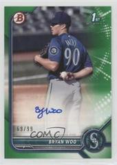 Bryan Woo [Green] Baseball Cards 2022 Bowman Paper Prospect Autographs Prices